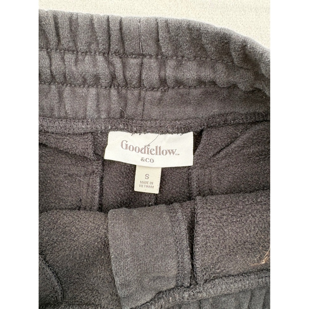 Goodfellow & Co Mens Small Black Pintuck Jogger Sweatpants Drawstring Fleece S